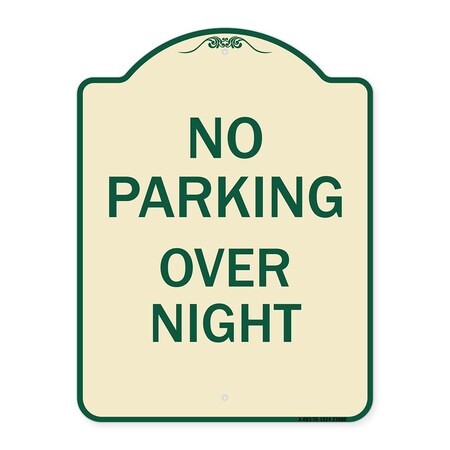 Signmission No Parking Overnight Parking Heavy-Gauge Aluminum Architectural Sign, 24" x 18", TG-1824-23680 A-DES-TG-1824-23680